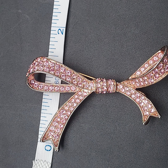 Kenneth Jay Lane Pink Rhinestone Brooch Vintage QVC Signed KJL Costume Jewelry - Picture 7 of 10